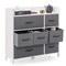 Costway 5/7-Drawer Dresser for Bedroom Chest of Drawers with 2 Large Fabric Bins White